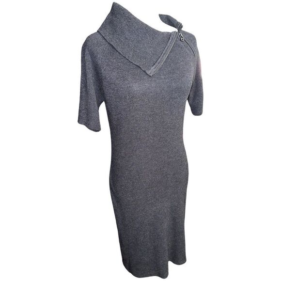 Calvin Klein Short Sleeve Sweater Dress w/ Zipper Accent Size Medium - Picture 2 of 6